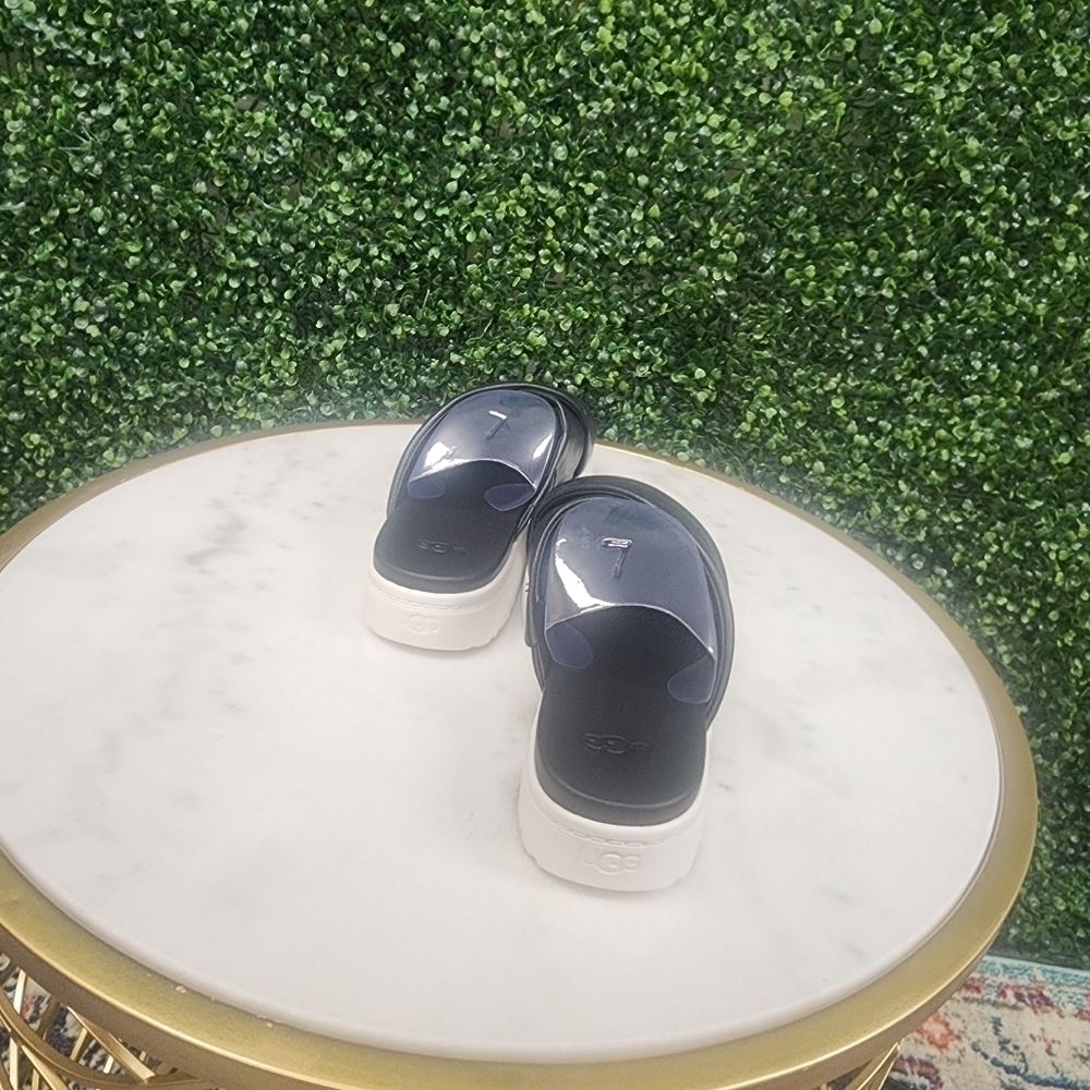 UGG® Women's Zayne Crossband Slide Sandals Black White - Picture 6 of 8